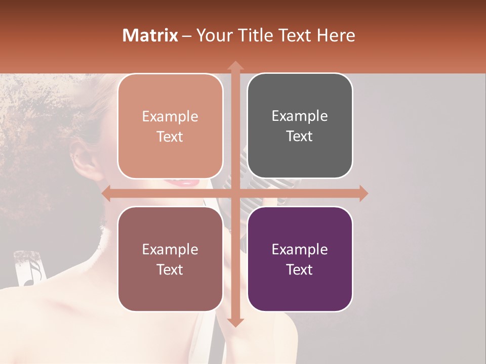 A Woman Holding A Microphone In Front Of Her Face PowerPoint Template