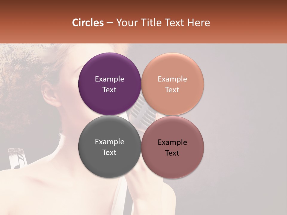 A Woman Holding A Microphone In Front Of Her Face PowerPoint Template