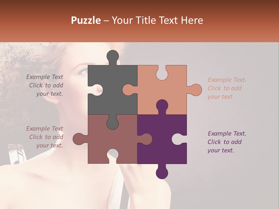 A Woman Holding A Microphone In Front Of Her Face PowerPoint Template