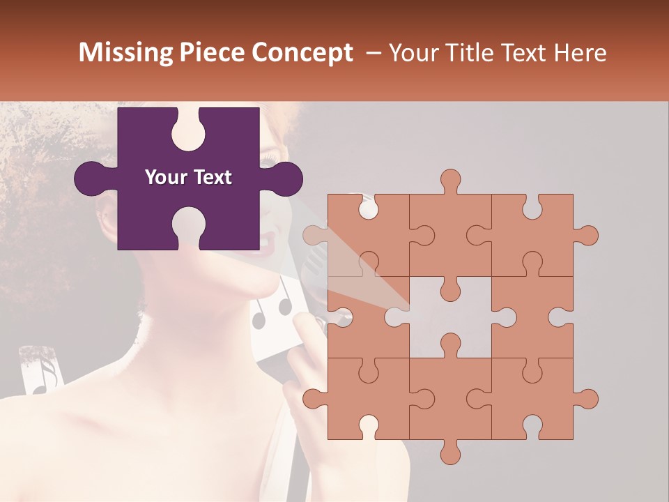 A Woman Holding A Microphone In Front Of Her Face PowerPoint Template