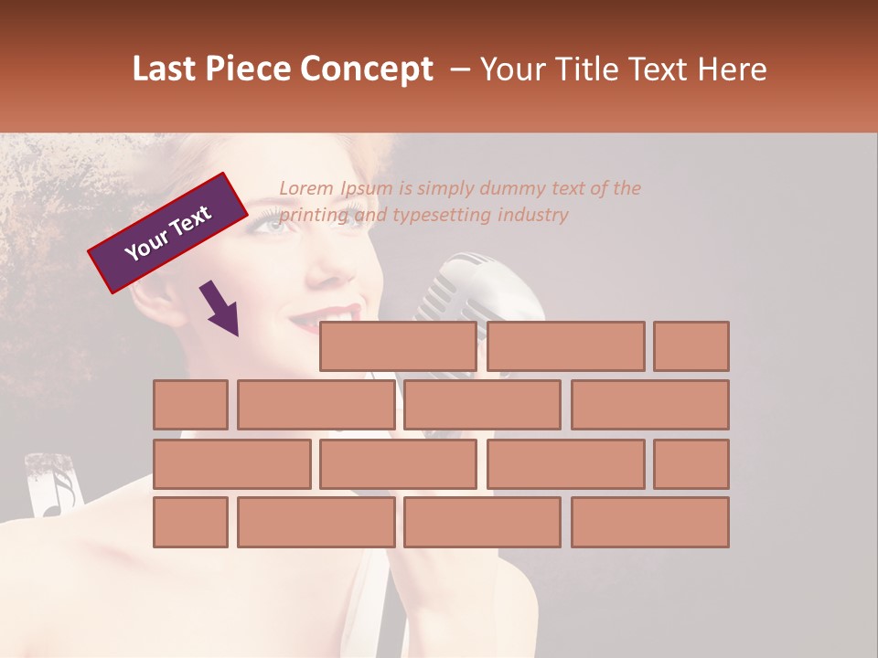 A Woman Holding A Microphone In Front Of Her Face PowerPoint Template