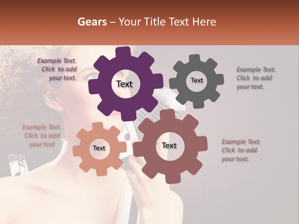 A Woman Holding A Microphone In Front Of Her Face PowerPoint Template