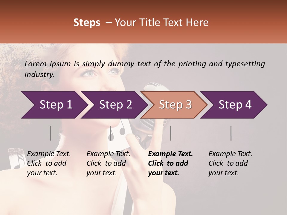 A Woman Holding A Microphone In Front Of Her Face PowerPoint Template