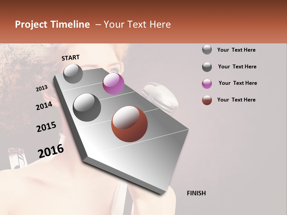 A Woman Holding A Microphone In Front Of Her Face PowerPoint Template