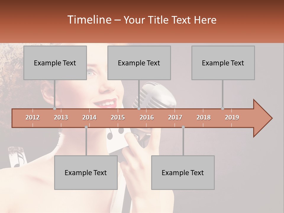 A Woman Holding A Microphone In Front Of Her Face PowerPoint Template