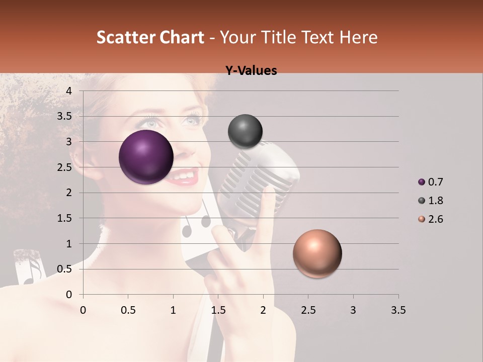 A Woman Holding A Microphone In Front Of Her Face PowerPoint Template