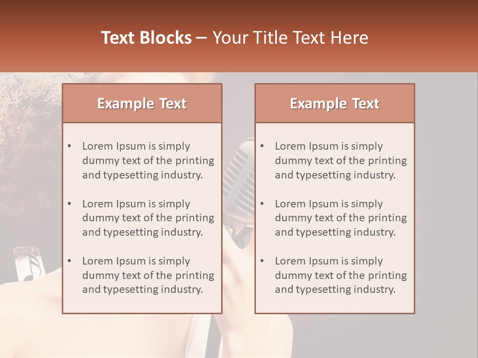 A Woman Holding A Microphone In Front Of Her Face PowerPoint Template