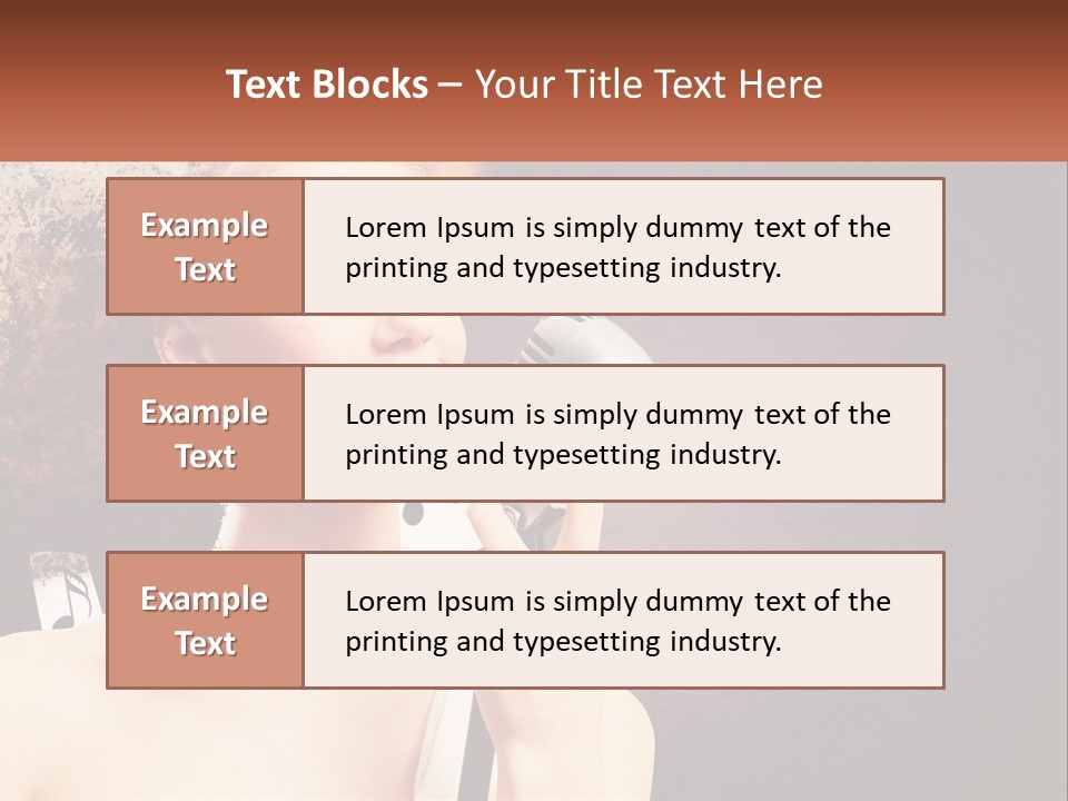 A Woman Holding A Microphone In Front Of Her Face PowerPoint Template