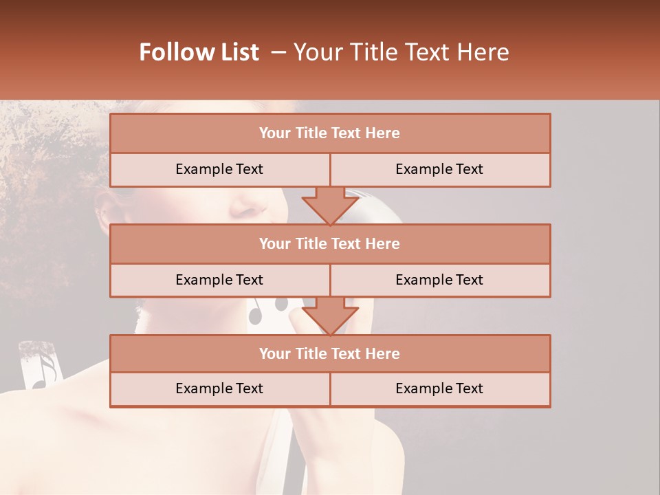 A Woman Holding A Microphone In Front Of Her Face PowerPoint Template