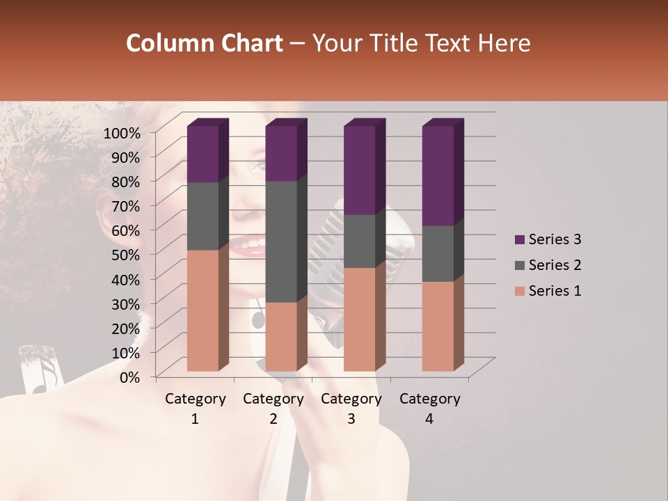 A Woman Holding A Microphone In Front Of Her Face PowerPoint Template