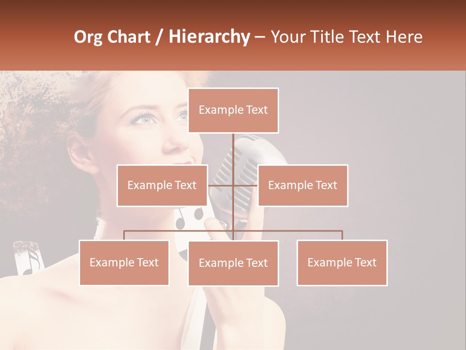 A Woman Holding A Microphone In Front Of Her Face PowerPoint Template