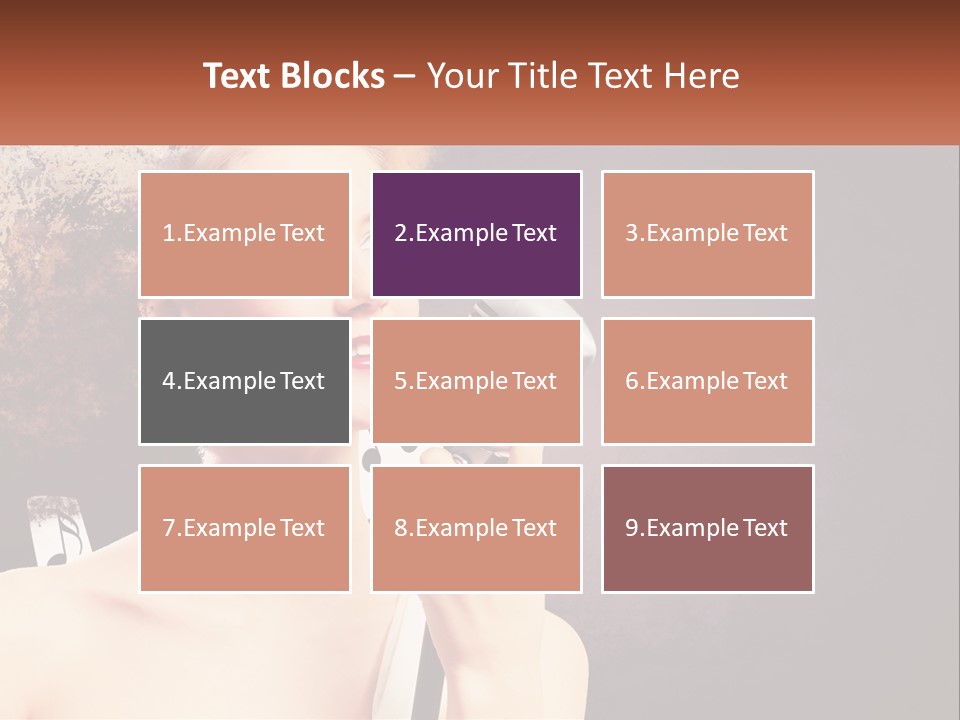 A Woman Holding A Microphone In Front Of Her Face PowerPoint Template