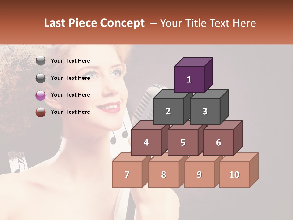 A Woman Holding A Microphone In Front Of Her Face PowerPoint Template