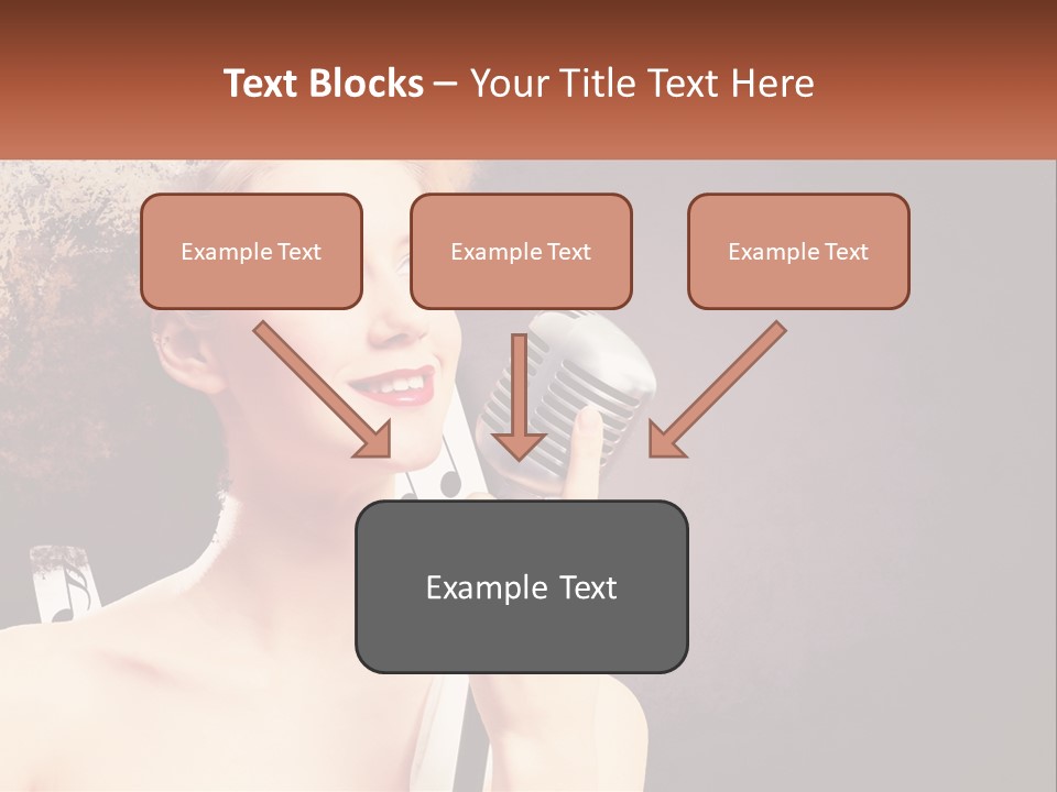 A Woman Holding A Microphone In Front Of Her Face PowerPoint Template