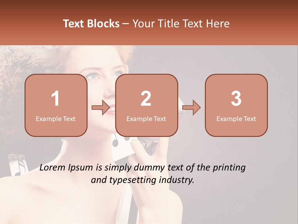 A Woman Holding A Microphone In Front Of Her Face PowerPoint Template