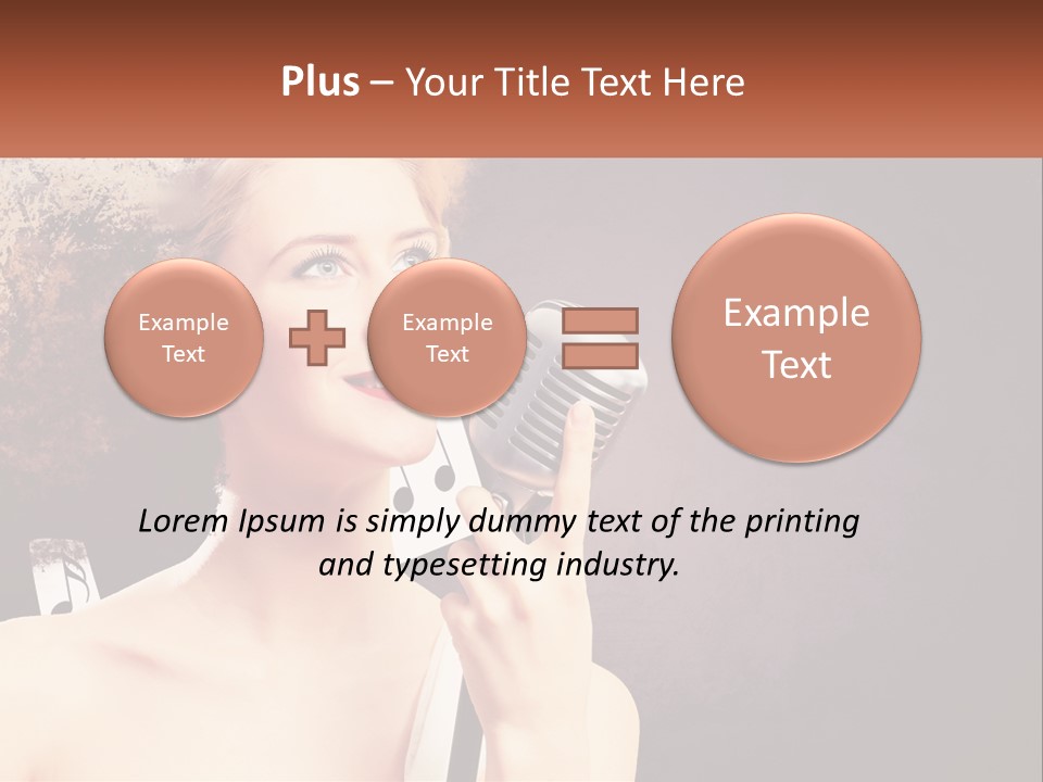 A Woman Holding A Microphone In Front Of Her Face PowerPoint Template