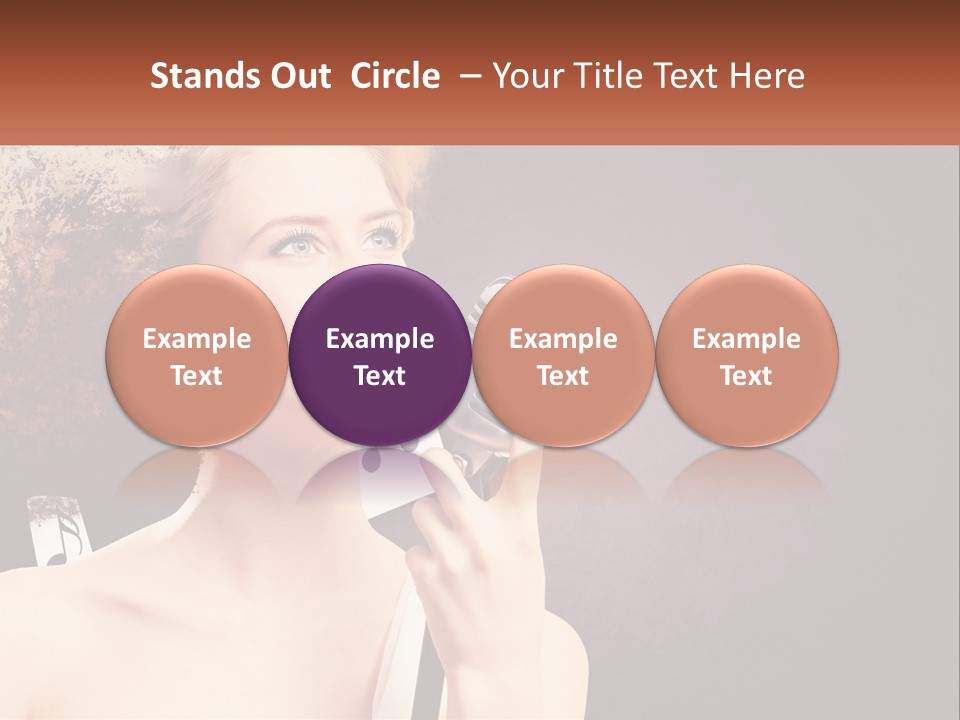 A Woman Holding A Microphone In Front Of Her Face PowerPoint Template
