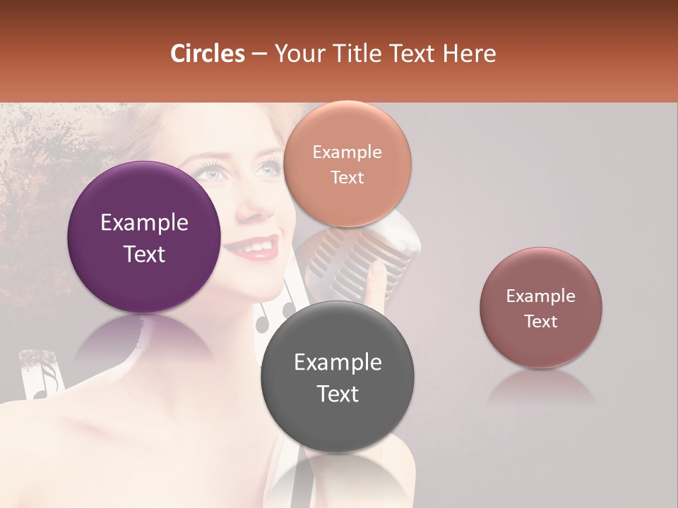 A Woman Holding A Microphone In Front Of Her Face PowerPoint Template