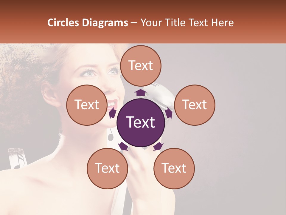 A Woman Holding A Microphone In Front Of Her Face PowerPoint Template