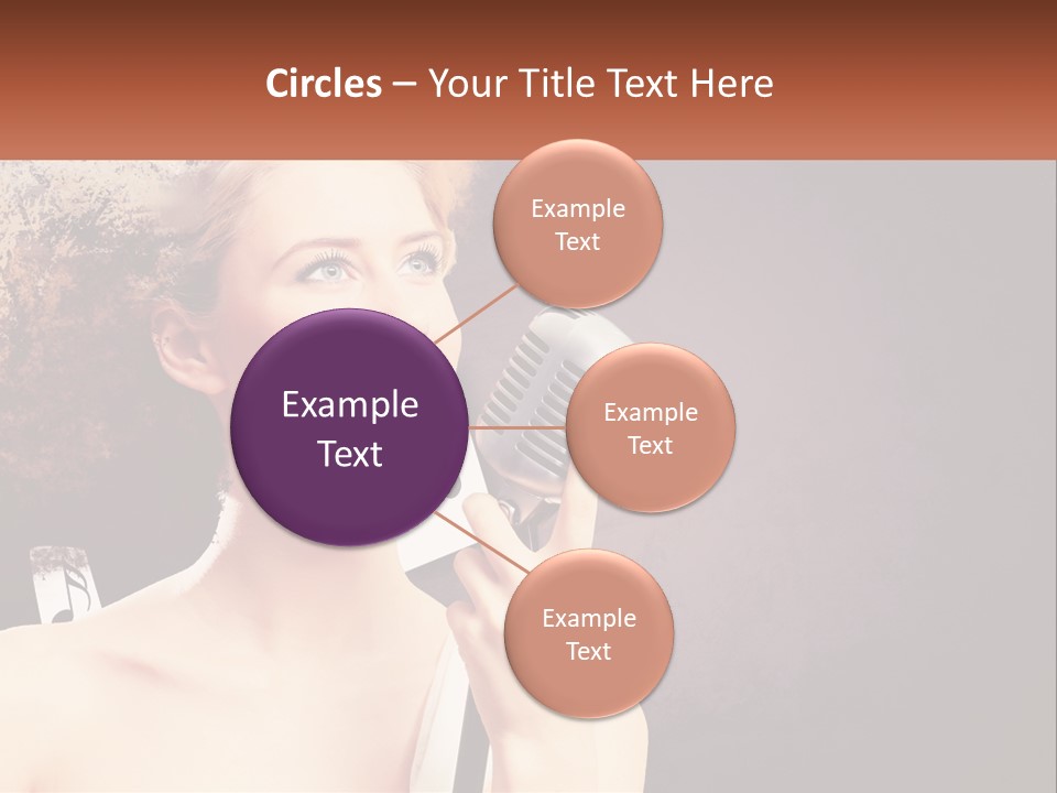 A Woman Holding A Microphone In Front Of Her Face PowerPoint Template