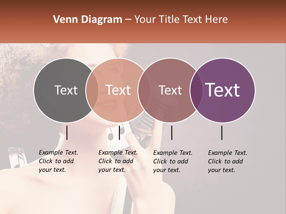 A Woman Holding A Microphone In Front Of Her Face PowerPoint Template