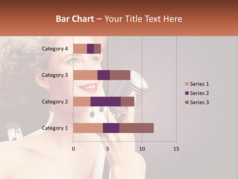 A Woman Holding A Microphone In Front Of Her Face PowerPoint Template