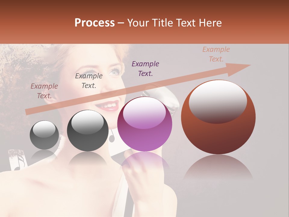 A Woman Holding A Microphone In Front Of Her Face PowerPoint Template