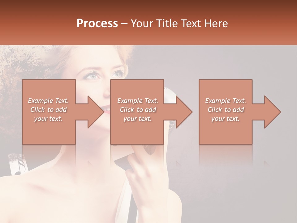 A Woman Holding A Microphone In Front Of Her Face PowerPoint Template