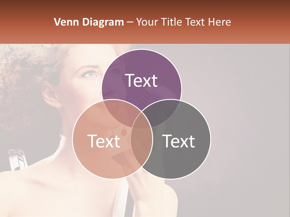 A Woman Holding A Microphone In Front Of Her Face PowerPoint Template