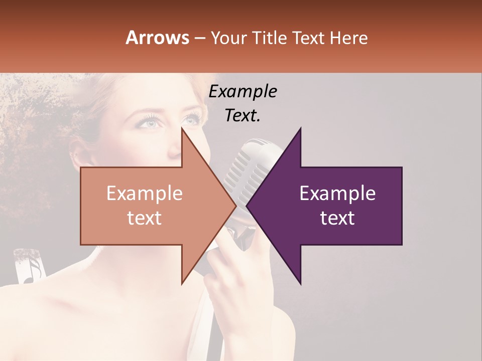 A Woman Holding A Microphone In Front Of Her Face PowerPoint Template