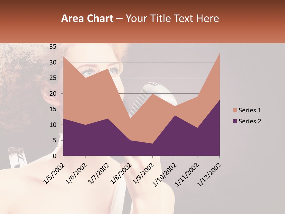 A Woman Holding A Microphone In Front Of Her Face PowerPoint Template