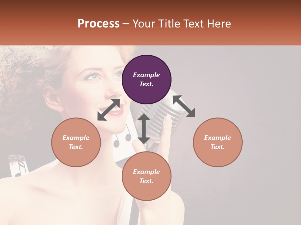 A Woman Holding A Microphone In Front Of Her Face PowerPoint Template