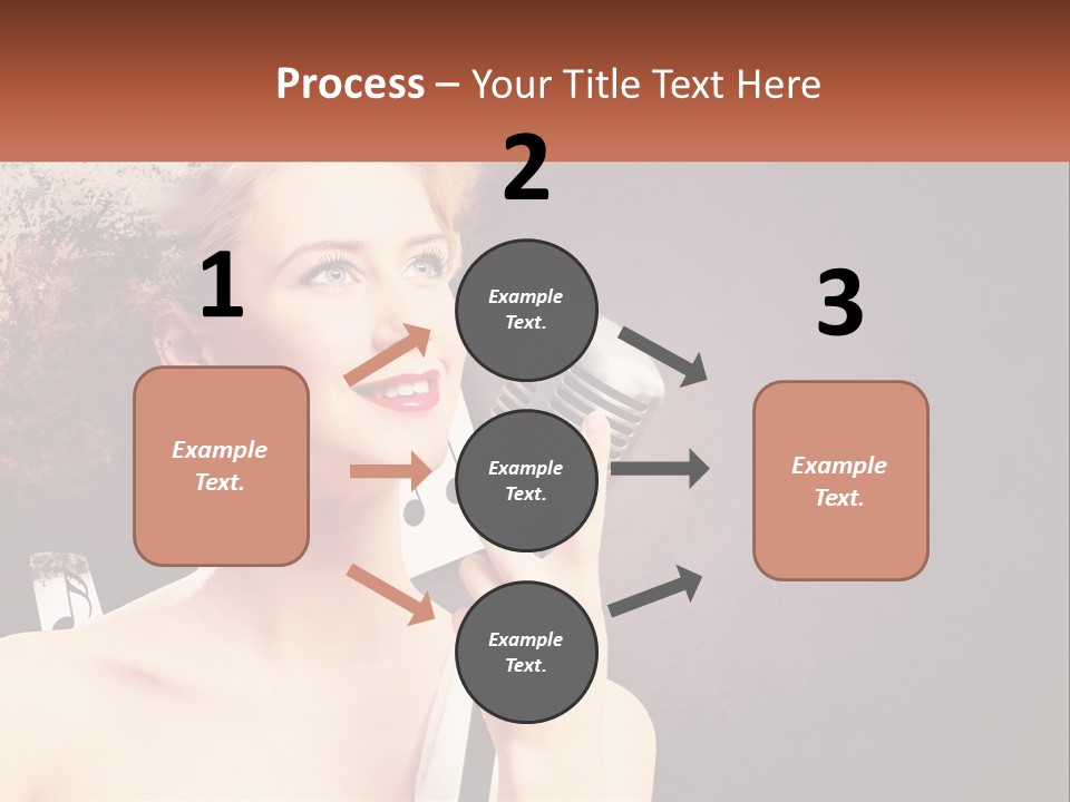 A Woman Holding A Microphone In Front Of Her Face PowerPoint Template