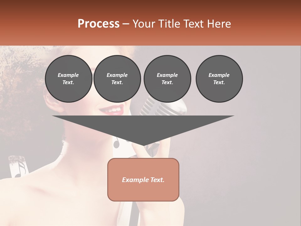 A Woman Holding A Microphone In Front Of Her Face PowerPoint Template