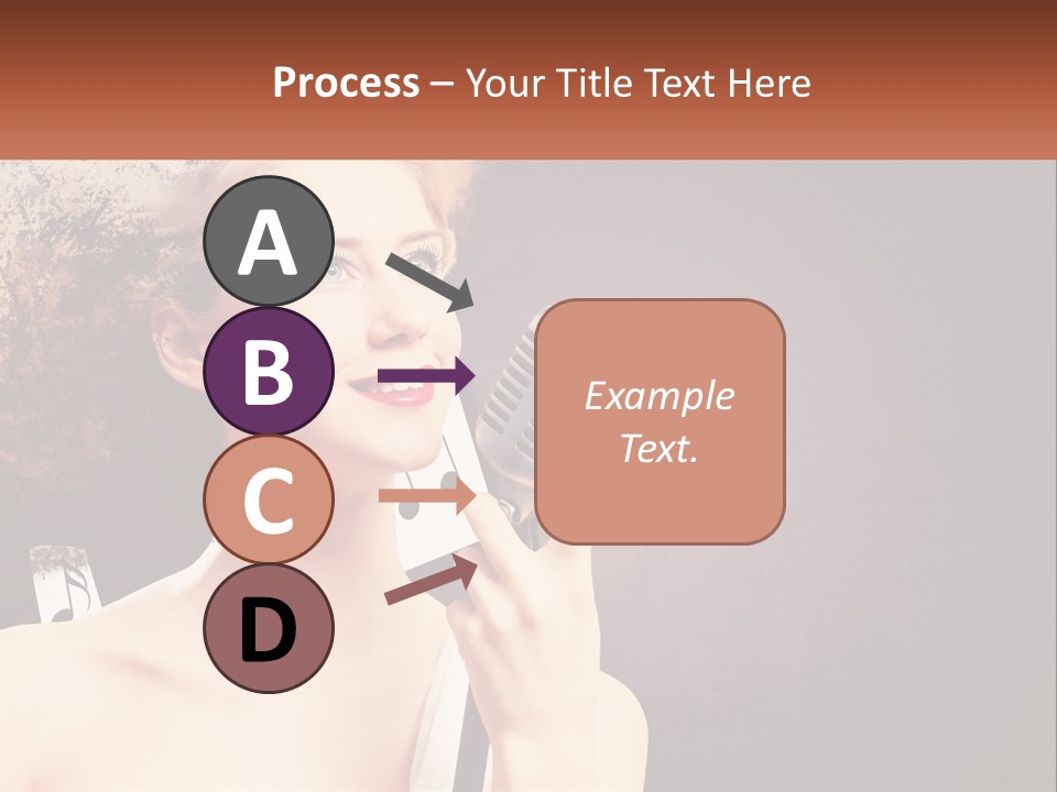 A Woman Holding A Microphone In Front Of Her Face PowerPoint Template