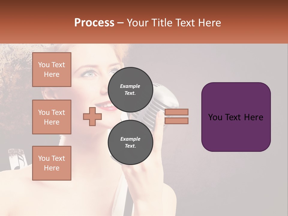 A Woman Holding A Microphone In Front Of Her Face PowerPoint Template