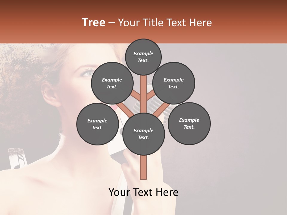 A Woman Holding A Microphone In Front Of Her Face PowerPoint Template