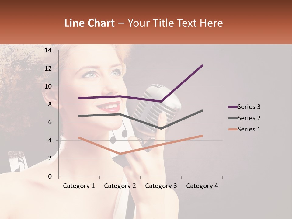A Woman Holding A Microphone In Front Of Her Face PowerPoint Template