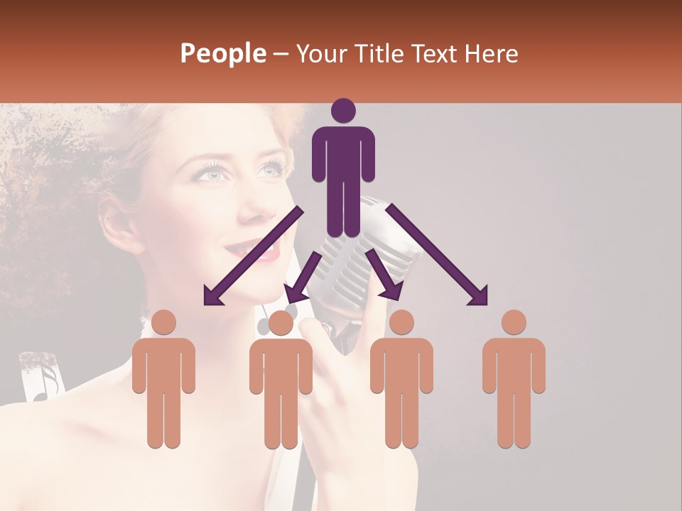 A Woman Holding A Microphone In Front Of Her Face PowerPoint Template