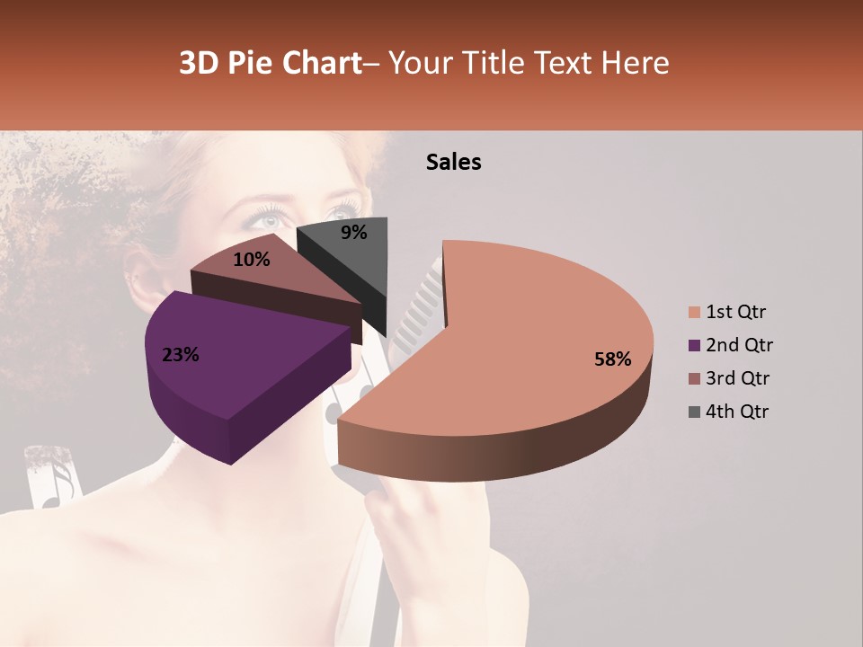 A Woman Holding A Microphone In Front Of Her Face PowerPoint Template