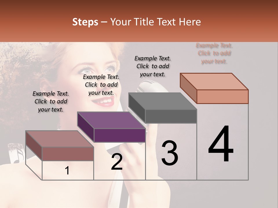 A Woman Holding A Microphone In Front Of Her Face PowerPoint Template