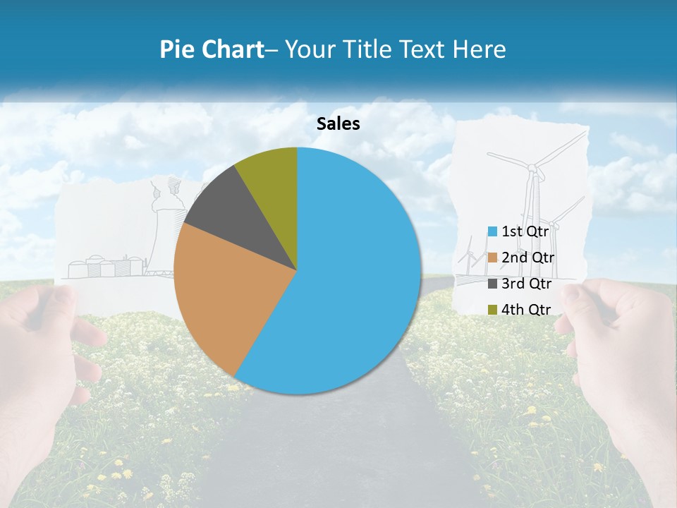 Two Hands Holding Paper Cut Out Of A Road PowerPoint Template