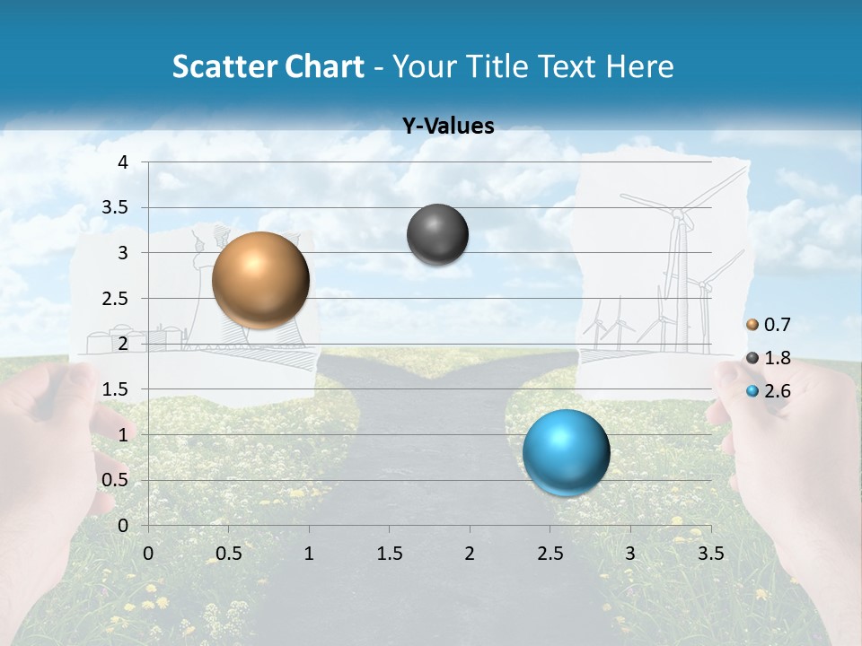 Two Hands Holding Paper Cut Out Of A Road PowerPoint Template