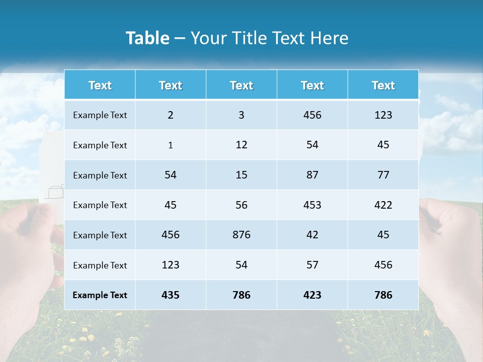 Two Hands Holding Paper Cut Out Of A Road PowerPoint Template