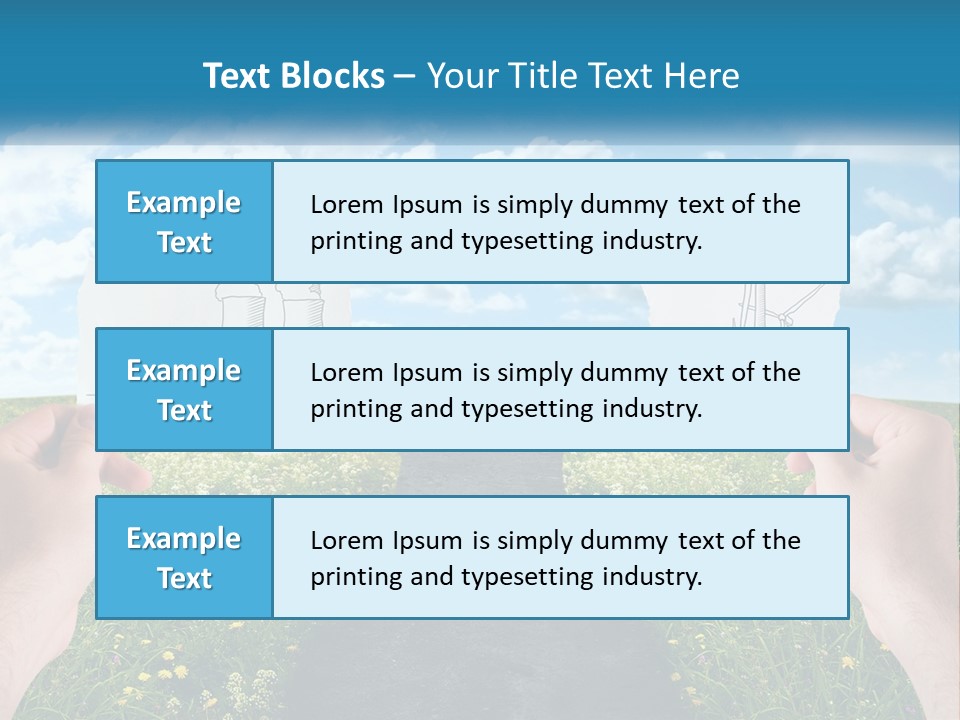 Two Hands Holding Paper Cut Out Of A Road PowerPoint Template