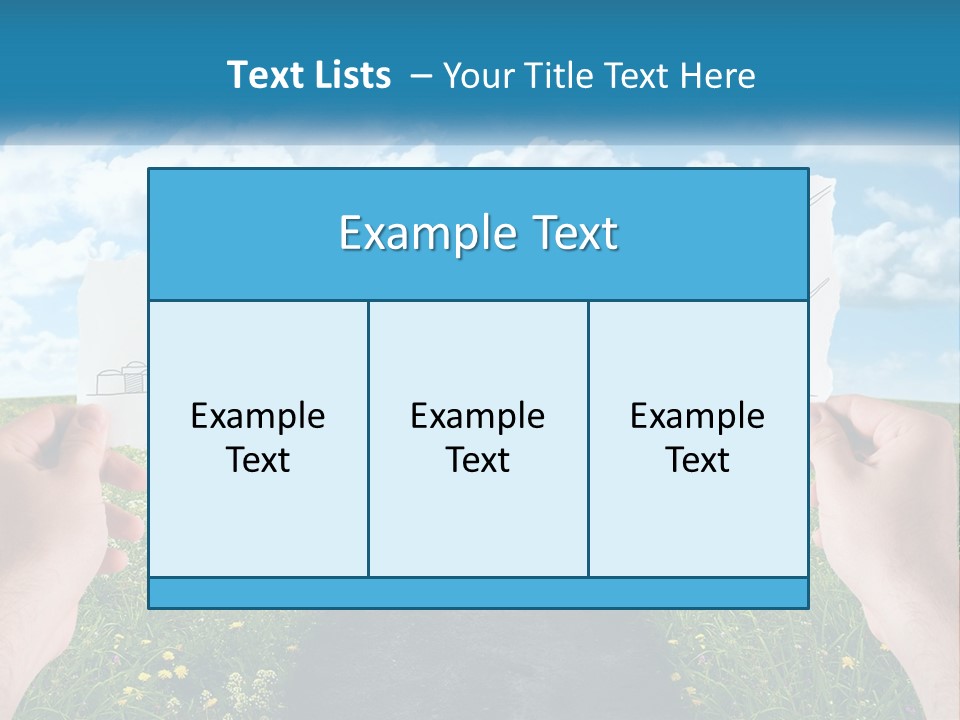 Two Hands Holding Paper Cut Out Of A Road PowerPoint Template