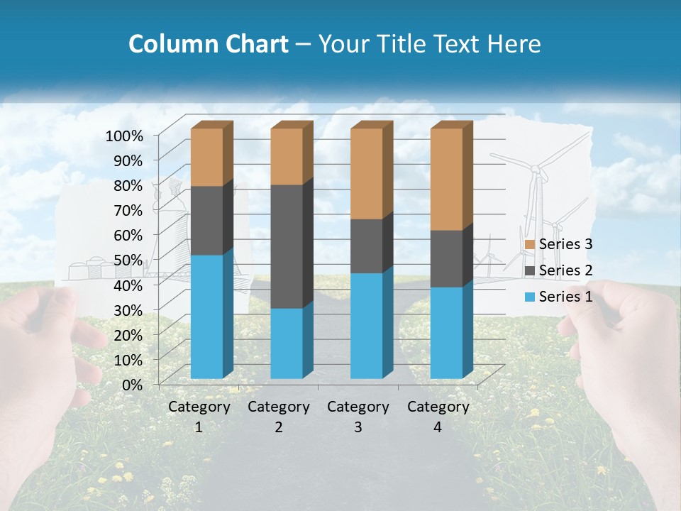 Two Hands Holding Paper Cut Out Of A Road PowerPoint Template
