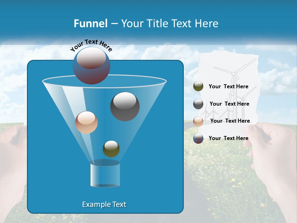 Two Hands Holding Paper Cut Out Of A Road PowerPoint Template