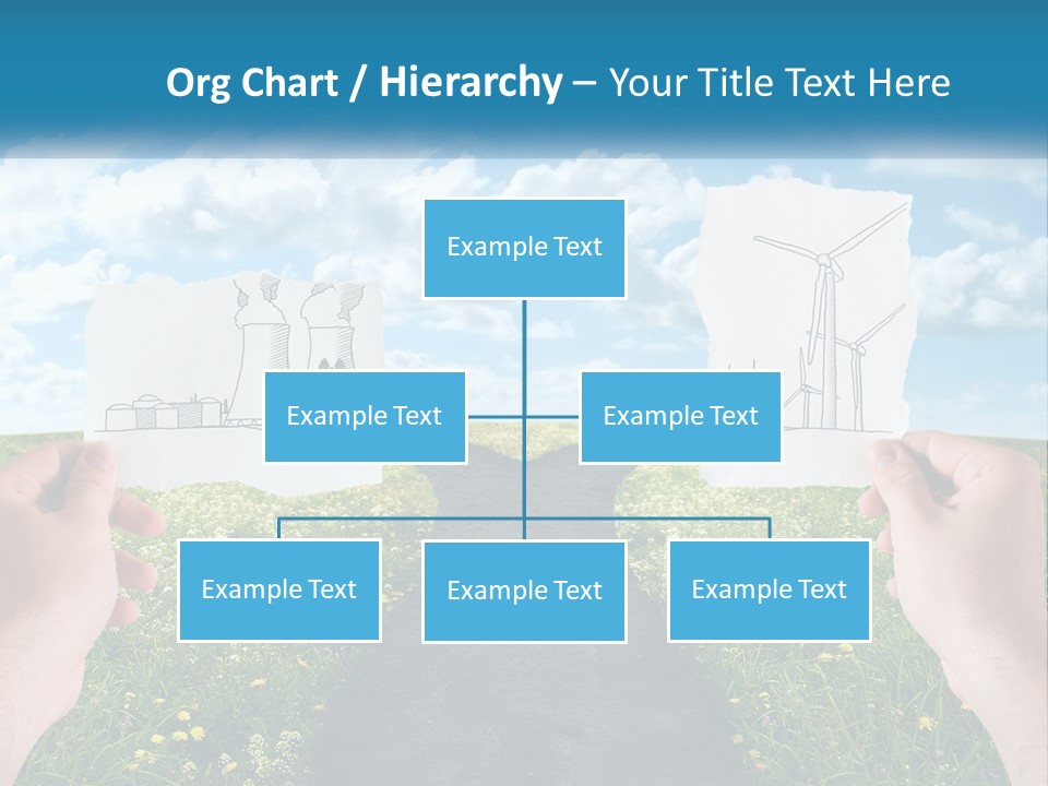 Two Hands Holding Paper Cut Out Of A Road PowerPoint Template