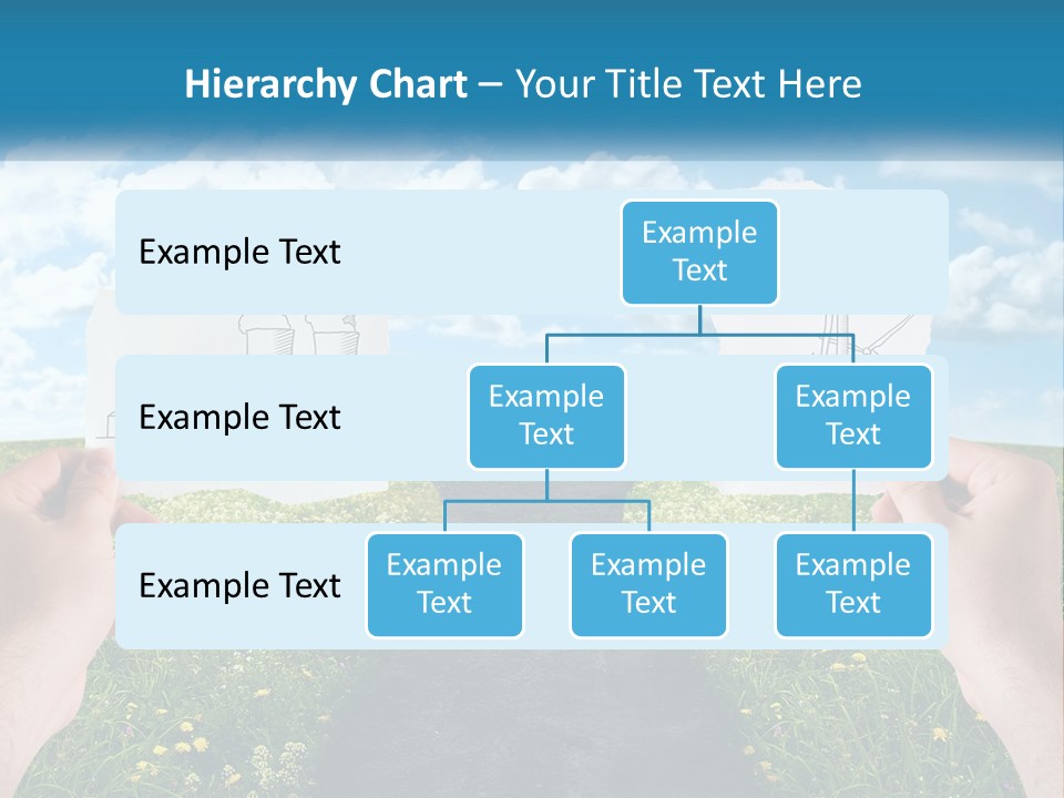 Two Hands Holding Paper Cut Out Of A Road PowerPoint Template